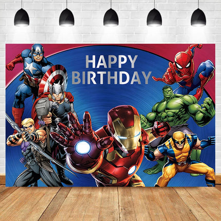Marvel Superhero Backdrops Custom Banner Avengers Theme Party Kids Birthday Photography Poster Studio Wall Decoration Background