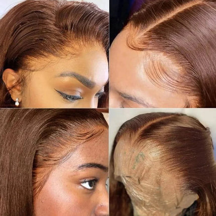 Brown 13x6 HD Lace Frontal Wig 13x4 Straight Human Hair Wigs For Women Chocolate Brown Lace Front Wig Human Hair Brown Wigs Sale