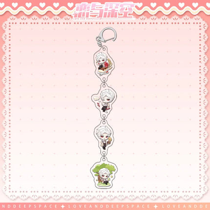 Love and Deepspace Sylus Acrylic Stand Keychain Brooch Figure Caleb Keyring Badge Flowing Sand Ticket Root Bookmark Desk Decor