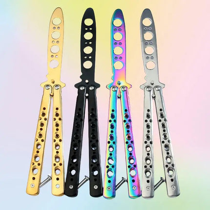 Butterfly Knife Foldable Trainer Portable Stainless Steel Pocket Practice Knife Training Tool For Outdoor Games Folding Knife