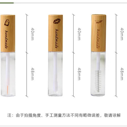 Natural Health Bamboo Lip Gloss Glaze Tube Eyelash Mascara Bottle High-grade Eyeliner Container DIY Nail Edge Oil Empty Tube