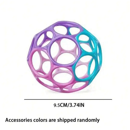 6-in-1 BPA-Free Baby Sensory Rattle Ball - Soft Textured Grasping Toy with Gentle Sound & Spin Rings | Montessori Learning Toy f