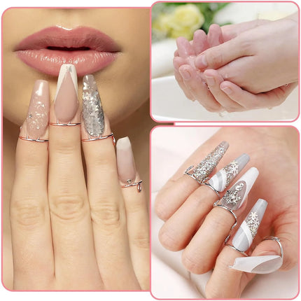 10 Pieces Sets Thin Nail Rings for Women Daily Fingertip Protective Cover Trendy Ring Jewelry Gift to Girlfriend Manicure