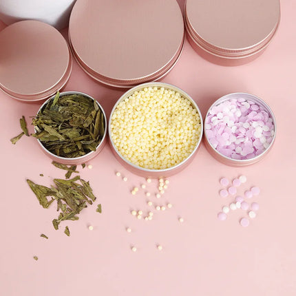 10/20/50/100pcs 5ml 10ml Matte Rose Gold Jar 30ml Cream Pink Aluminum Case 50ml 60ml Lip Balm Pot Cosmetic Container 150ml 4201
