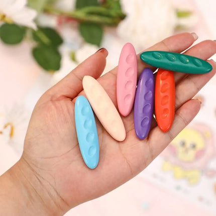 12/24/36 Colors Plastic Plastic Crayon Do Not Dirty Hands Washable Colored Crayon Erasable Peanut Shaped Wax Pencil Gift