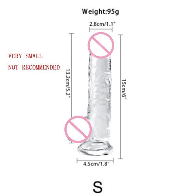 Jelly Dildo Transparent Big Dildo 4 Sizes Realistic Soft Fake Penis Erotic Sex Toys for Woman Men Gay Vagina Anal Butt Plug