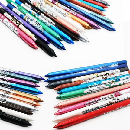 Quick-dry Eyeliner Pencil Colorful Long-lasting Eye Liner Pen Waterproof No Blooming Blue Pink Black Cosmetics Tools