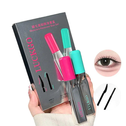 Mascara Remover Set Gentle Formula Waterproof Makeup Removal Dual Effect Eyelash Cleanser Nourishing Care Portable Travel Tools