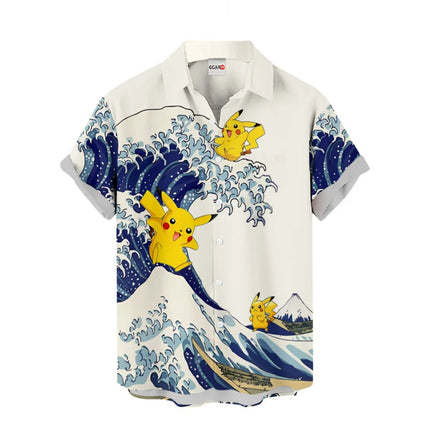 2026 Pokémon Pikachu graphic Hawaiian Shirt Casual Beach Shirt Summer Sports Leisure Men's T-Shirt Kid's Clothing Tee Y2k Woman