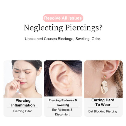 60Pcs Ear Hole Cleaner Tool Ear Piercing Cleaning Effective Disposable Ears Studs Anti-Blocking Ear Line Makeup Aftercare Tools