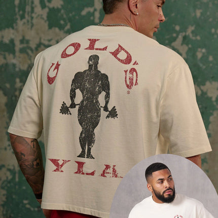 2026 Golds Gym New Age Tees Mens Large-sized Printed T-shirt - Suitable for Daily Workouts Can Be Worn for Casual Wear
