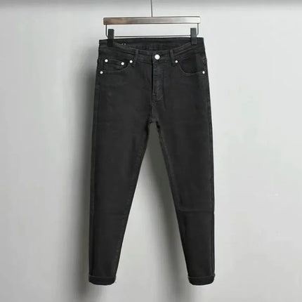 Male Cowboy Pants Black Trousers with Pockets Jeans for Men Cropped Stacked High Quality New in Autumn Clothing 2025 Fashion Xs