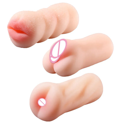 Realistic Vagina Deep Throat Artificial Pussy Anal Anus Oral Male Masturbator Blowjob Masturbation Cup Sex Toys For Men Adults