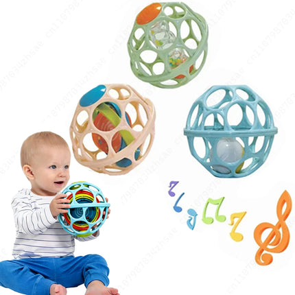 0-12 Months Baby Hand Rattle Soft Shaker Ball Toys Newborn Grasping Teethers Hand Bell Sensory Toys Kids Educational Toys Baby