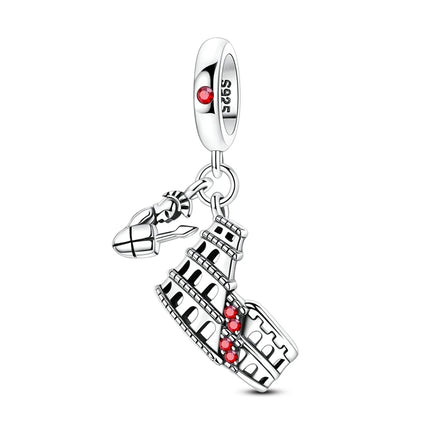 Original 925 Sterling Silver Charms Paris Eiffel Tower Charms Bead Pendant Fit Bracelets Bangle Necklaces Women DIY Jewelry Gift
