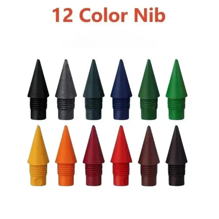 1/2set Kawaii 12 Colors Eternal Pencil No Ink Unlimited Pencils School Kids Art Painting Color Sketch Writing Stationery