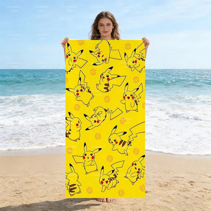 Pokemon Pikachu Anime Cosplay Beach Towel Summer Towels Bathroom Bath Towel Swim Towels Travel Quick Dry Kids/Adult Gift