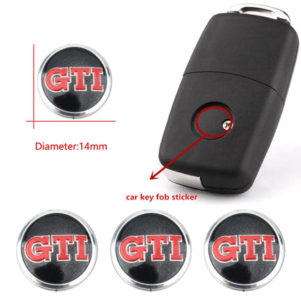 3PCS Car Metal Emblem Stickers Auto Remote Key Logo For Volkswagen VW GTI Rline Passat Golf Polo Touareg Jetta Tiguan 14mm