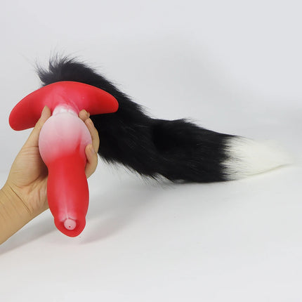 Anal Plug with Tail BDSM Adult Sex Game Cosplay 18+ Anal Dildo for Women Men Silicone Soft Butt Plug Gay Sex Toys for Party BDSM