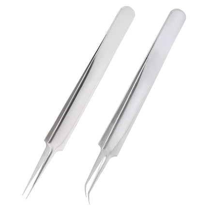 1PC Tweezers Stainless Steel Gold Blue for eyelash extension high-precision eyelash extension tweezers Thin tip