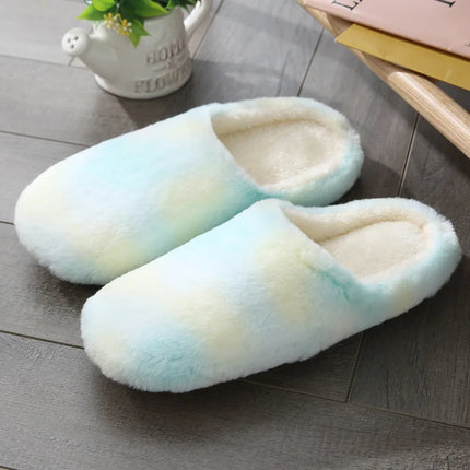 Women Indoor Slippers Warm Plush Home Slipper Autumn Winter Shoes Woman House Flat Floor Soft Silent Slides for Bedroom