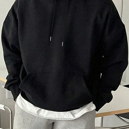 Fashion Solid Sweatshirt Sport Comfy Tracksuit Fleece Autumn Hoodies Man Basics Warm Streetwear Casual Jogging Clothes Unisex