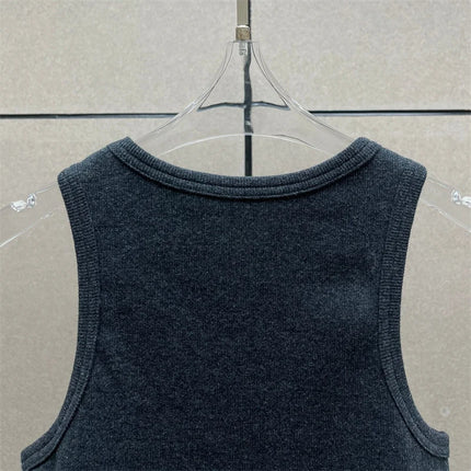 Women's t-shirts New twisted flower knotted sleeveless top for summer 2025 Elastic slim pure cotton women's vest corset crop top