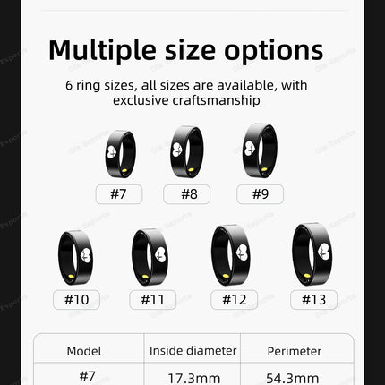 New ECG Monitor Smart Ring Heart Rate Blood Oxygen Health Monitoring Multi-sport Mode Temperature 3ATM Waterproof Smartring 2025