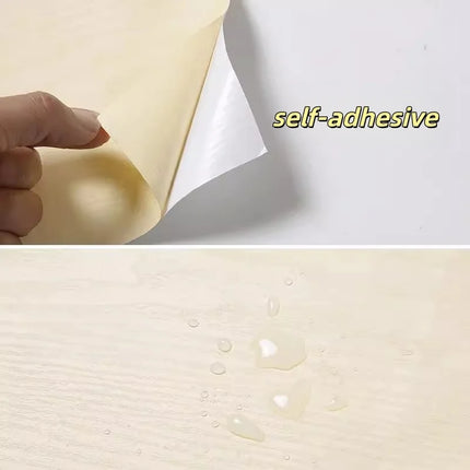 1pc 5mX20cm Thickened Imitation Wood Grain Skirting Wall Stickers, Self-adhesive Living Room Bedroom Wall Corner Decoration ﻿