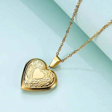 Stainless Steel Love Charm Open Heart Pendant Necklace For Women Jewelry Accessorie Valentine's Day Anniversary Gift