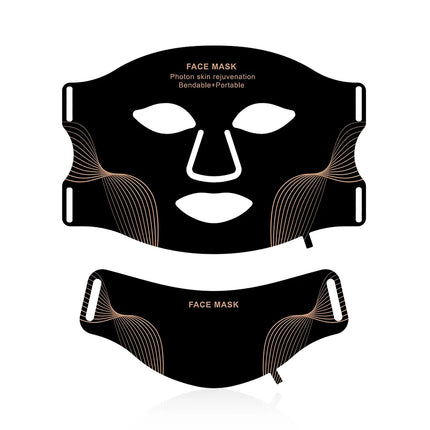 Wireless 7 Colors LED Face Beauty Machine Photon Facial Neck Skin Tighten Rejuvenation Silicone Mask
