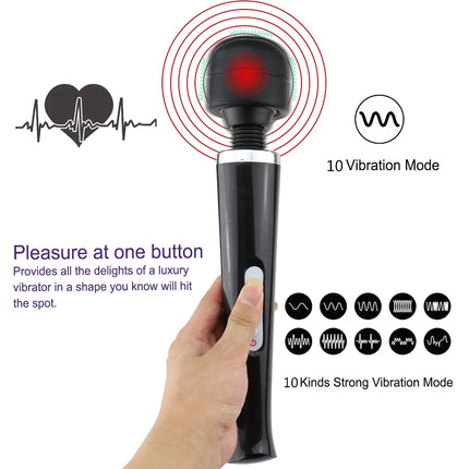 Powerful Vibrator Body Massager 10 Speed Ultra Big Size AV Stick G-spot Dildo Clitoral Stimulator Sex Product Sex Toy for Women