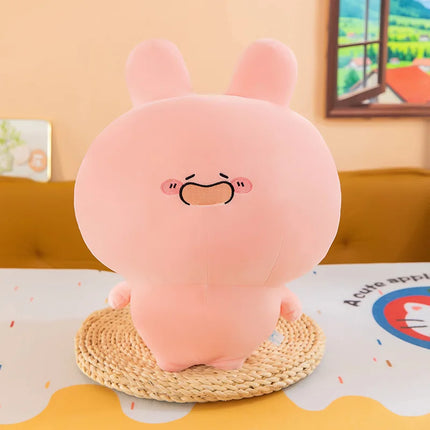 23cmAsamimi Doll Soothing Plush Doll Pink Rabbit Plush Toy Funny Expression Stuffed Animal Sleep Pillow Doll Birthday Xmas Gift
