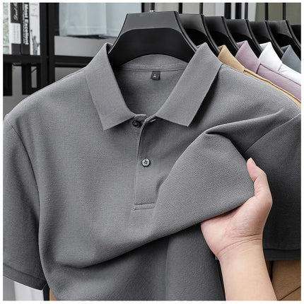 Men's 100% Cotton Polo Shirt - Summer Casual Breathable Tee, 19 Colors, Ideal for Golf and Sports, Business Casual, Silk-Like Finish