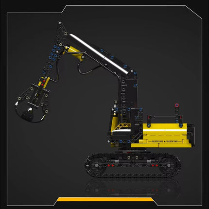 866Pcs Technical Creative Engineering Hydraulic Log Grapple Building Blocks Crawler Excavator Model Bricks Toys For Kids Gifts