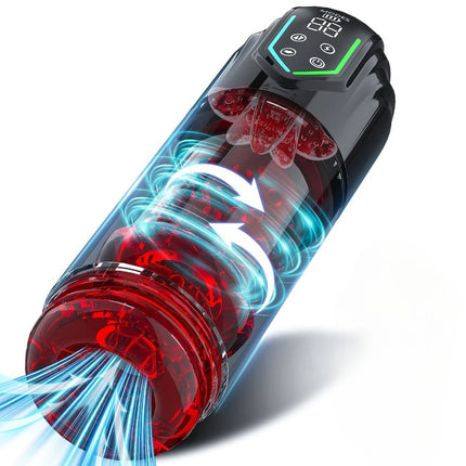 Male Automatic Masturbator Cup Thrusting Rotation Licking Sucking Penis Pump Pocket Pussy Blowjob LED Display Sex Toys for Men