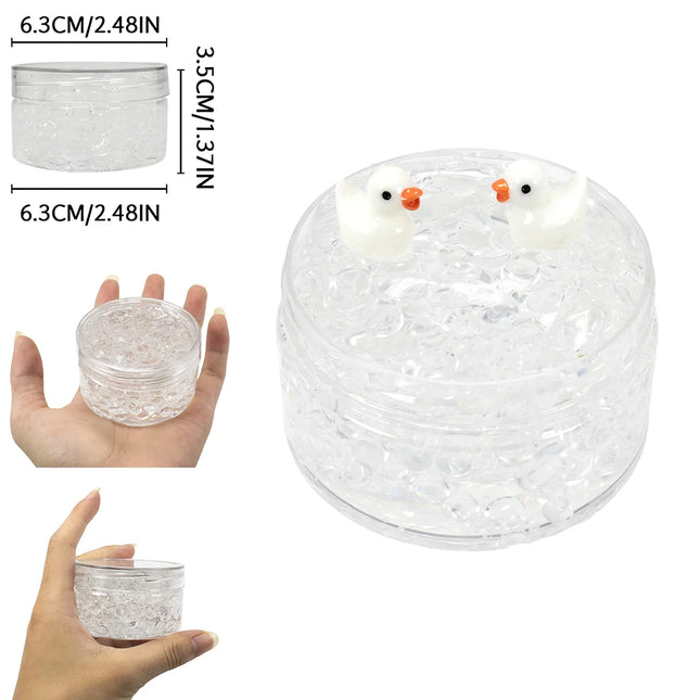120ml Clear Beads Slime Kit with Duck Charms - Perfect Anti Stress Stretchy & Non-Sticky Crystal Slime Gift for Kids Teens