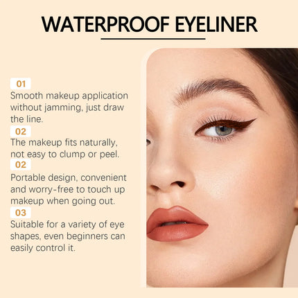 Eyeliner Pencil Waterproof Long Lasting Smooth Matte Eye Liner Fast Drying Smudge Resistant Black Eye Makeup Eyeliner Stamp Pen