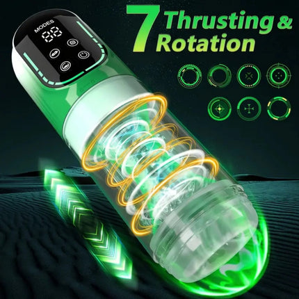 5 in 1 Automatic Thrusting Rotation Male Masturbator Penis Pump Sucking Pocket Pussy Blowjob Machine Adult Sex Toys for Men 18+