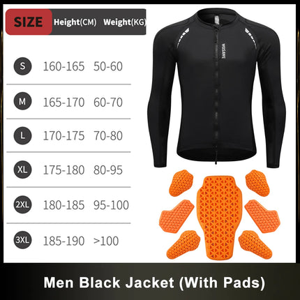 WOSAWE Men Motocross Jacket Motorcycle Pants CE Body Soft Armor Shirts Reflective Anti-fall Moto Racing Protective Gear Clothing
