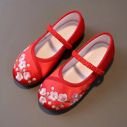 Princess Performance Traditional Chinese Hanfu Shoes Embroidered Children's Footwear Ancient Style Girls' Footwear Handmade