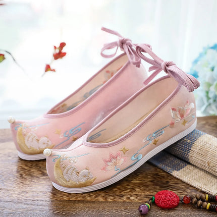 Chasing Moon Hot Sale Of The Season New Style Ming Dynasty Hanfu Shoes National Style Upturned Head Cotton Shoes Ancient Wedding