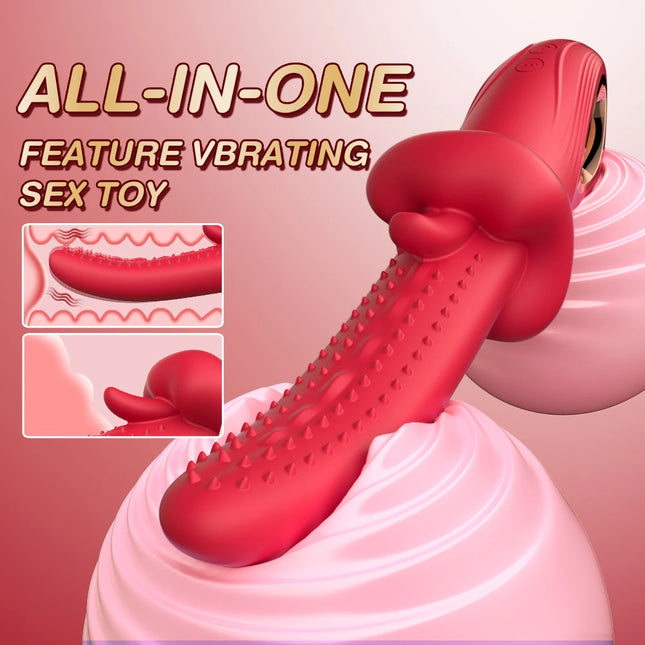 3-in-1 Tongue Vibrator G-Spot Vibrator with 10 Swinging & Vibration Modes Female Sex Toys Thrusting Vibrator Couples Sex Toy