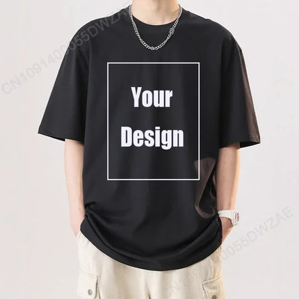 Tailor-made Custom Text Name Tsihrts Add Your Own Message Men's Cotton T-shirt Personalized Tee Your Design Men's Tshirt