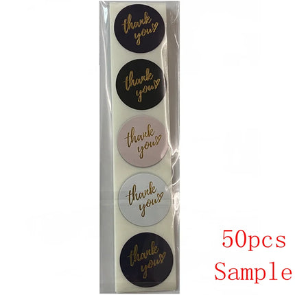 50-500pcs 1inch Blue Thank You Stickers For Envelope Sealing Labels Stationery Supplies Handmade Wedding Gift Decoration Sticker