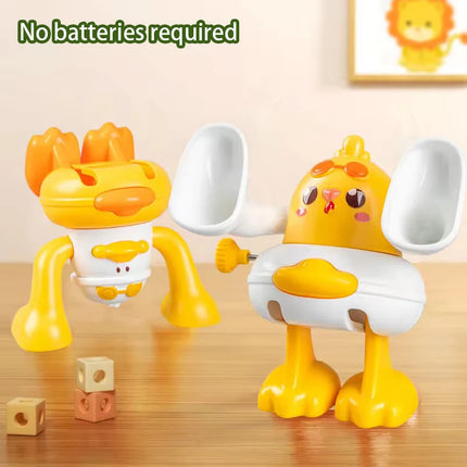 Children's Wind-up Somersault Toys, Cartoon Little Yellow Duck and Chick Toys, Baby Early Education Toys