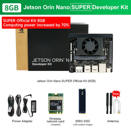 Official Jetson Orin NANO SUPER Development Board 8GB RAM 67 TOPS AI Large Model Developer Kit For Embedded And Edge Systems