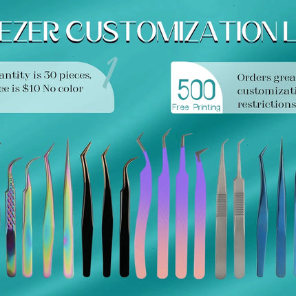 Gemerry Eylashes Tweezers Professional Eyelash Extensions Eyebrows Stainless Steel Fiber Tips Anti-Static Tweezers Tools Makeup