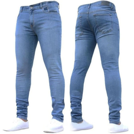 New 2025 high-quality Fashion Casual Cotton Business Black Denim Pants Male Trousers Men's Stretch Regular Fit Jeans S-XXXL