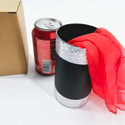 Vanishing Coke Can Magic Trick Silk and Cane Illusion Close Up Stage Magic Gimmick Prop Funny Magician Accessories